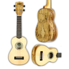 Kala: Solid Spruce Top with Flame Spalted Maple Tenor Ukulele (K